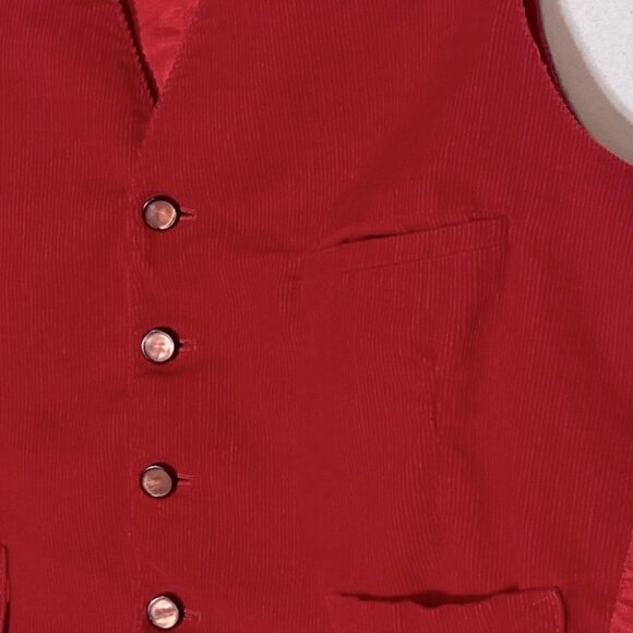 Vintage Red Corduroy Vest L - Picture 7 of 10